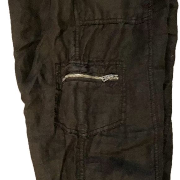 Athleta Linen Cargo Zipper Pants Women's Size 8 Medium Jogger - Picture 6 of 6